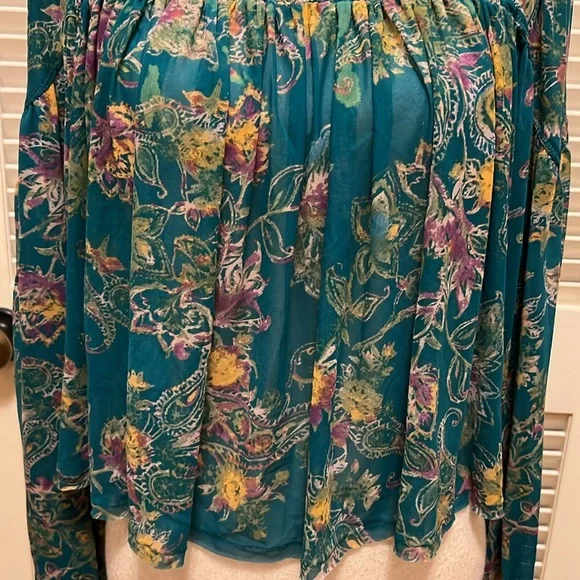 Free People Up For Anything Blouse in Emerald Combo, Size Small - Picture 5 of 17